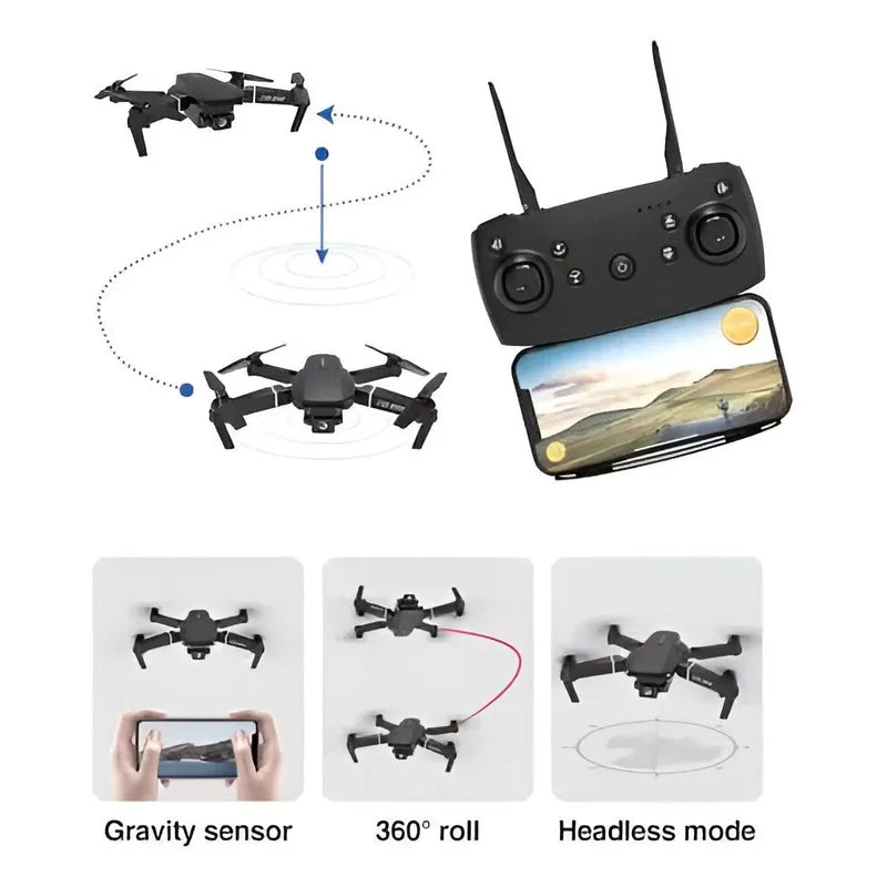 DRONE CON CÁMARA 4K E88-PRO