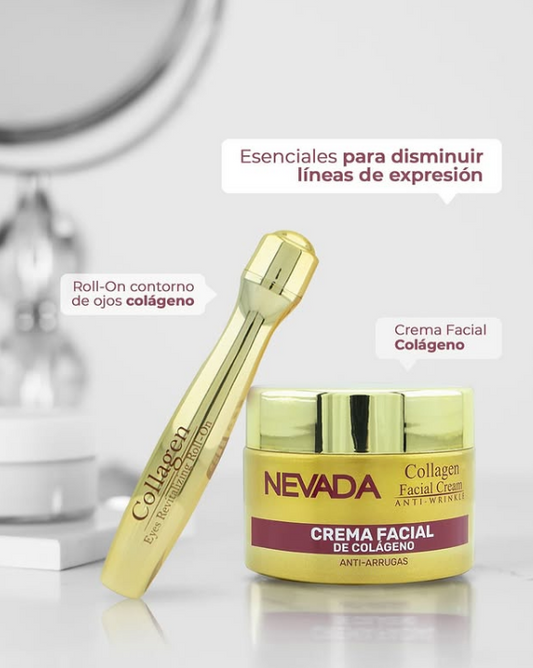 CREMA FACIAL DE COLAGENO+ ROLL-ON CONTORNO DE OJOS COLAGENO