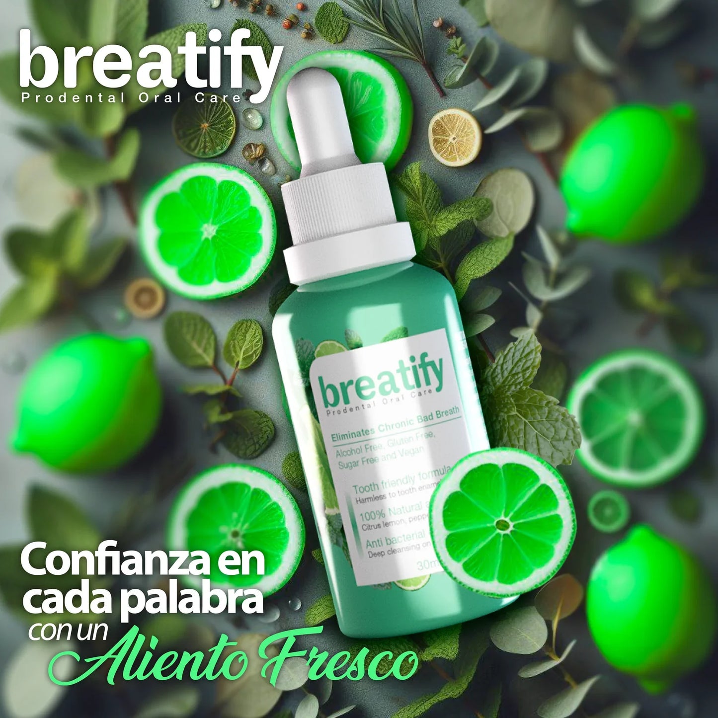 BREATIFY 😊Gotas Naturales para Eliminar el Mal Aliento | Frescura Instantánea.